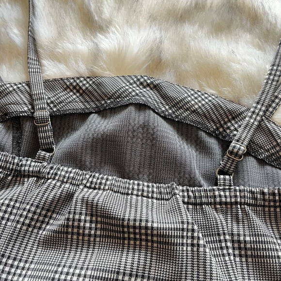 Forever 21 + Plus Motel Glen Plaid Gingham Check Gray Spaghetti Strap Mini Dress - Picture 5 of 8